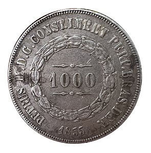 Moeda Antiga do Brasil 1000 Réis 1855