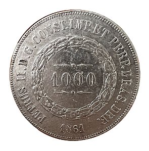 Moeda Antiga do Brasil 1000 Réis 1861