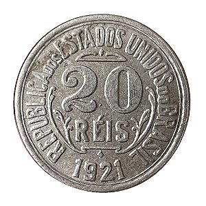Moeda Antiga do Brasil 20 Réis 1921