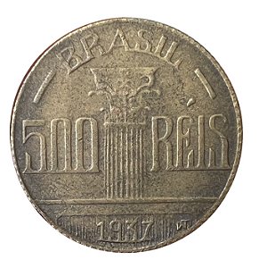 Moeda Antiga do Brasil 500 Réis 1937 - Regente Feijó