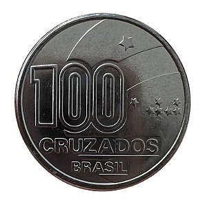 Moeda Antiga do Brasil 100 Cruzados 1988 - Centenário da Abolição da Escravatura no Brasil