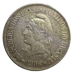 Moeda Antiga do Brasil 500 Réis 1906