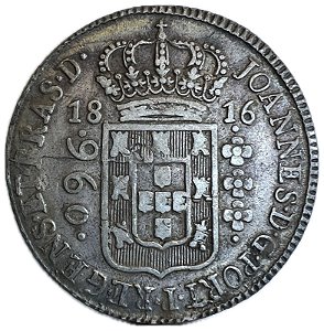 Moeda Antiga do Brasil Colônia 960 Réis 1816 B - Sobre 20 Reales José Napoleão