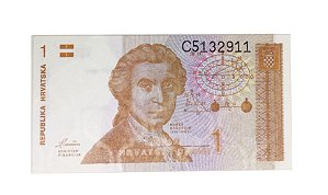 Cédula Antiga da Croácia 1Dinar 1991