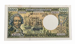 Cédula Antiga da França 5000 Francs ND(1996) - French Pacific Territories