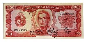 Cédula Antiga do Uruguai 100 Pesos 1967