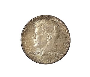 Moeda Antiga dos Estados Unidos Kennedy Half Dollar 1964