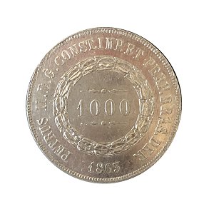Moeda Antiga do Brasil 1000 Réis 1863