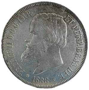Moeda Antiga do Brasil 2000 Réis 1888