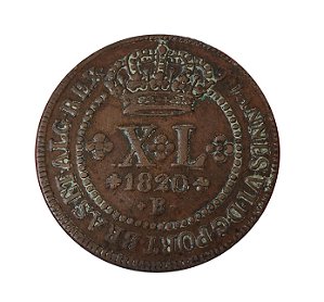 Moeda Antiga do Brasil XL Réis 1820R