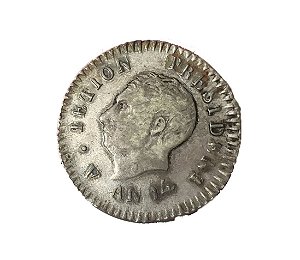 Moeda Antiga do Haiti 25 Centimes 1817 AN14 -  Data Única