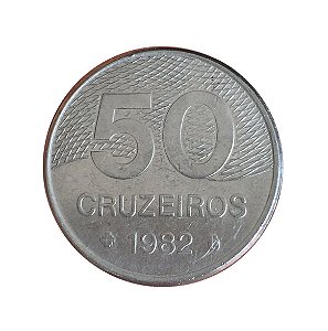 Moeda Antiga do Brasil 50 Cruzeiros 1982 - Plano Piloto de Brasília