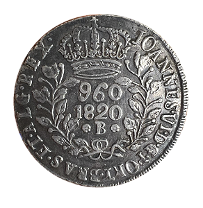 Moeda Antiga do Brasil Reino Unido 960 Réis 1820 B
