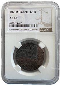 Moeda Antiga do Brasil 320 Réis 1825 R - NGC