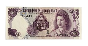 Cédula Antiga das Ilhas Cayman $40 1974 (1981)