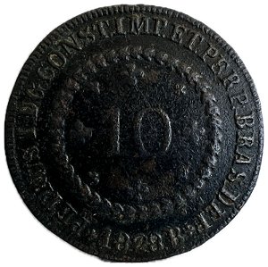 Moeda Antiga do Brasil 10 Réis 1828 B