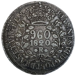 Moeda Antiga do Brasil Reino Unido 960 Réis 1820 R