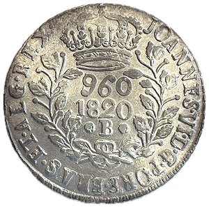 Moeda Antiga do Brasil Reino Unido 960 Réis 1820 B