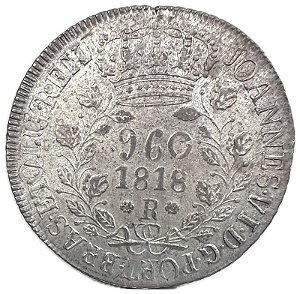 Moeda Antiga do Brasil Reino Unido 960 Réis 1818 R