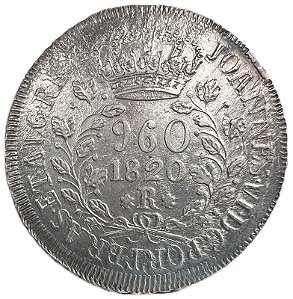 Moeda Antiga do Brasil Reino Unido 960 Réis 1820 R