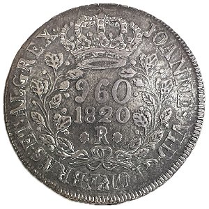 Moeda Antiga do Brasil Reino Unido 960 Réis 1820 R