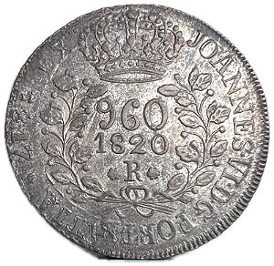 Moeda Antiga do Brasil Reino Unido 960 Réis 1820 R