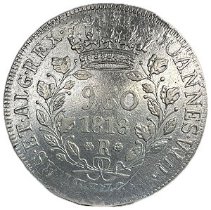 Moeda Antiga do Brasil Reino Unido 960 Réis 1818 R