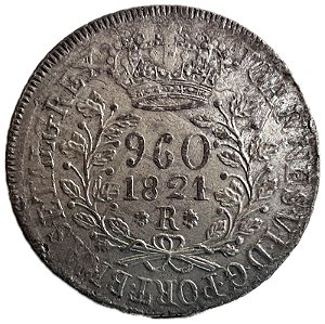Moeda Antiga do Brasil Reino Unido 960 Réis 1821 R