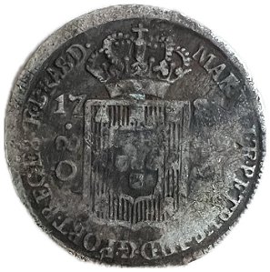 Moeda Antiga do Brasil Colônia 80 Réis 178(1?) - Coroa Baixa