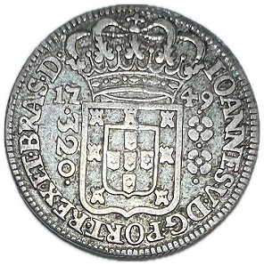 Moeda Antiga do Brasil 320 Réis 1749 - Maranhão