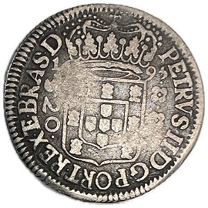 Moeda Antiga do Brasil Colônia 320 Réis 1695 - Zonas Invertidas