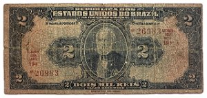 Cédula Antiga do Brasil 2 Mil Réis 1919