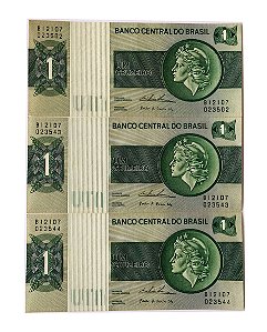 03 Cédulas Antigas do Brasil 1 Cruzeiro 1980