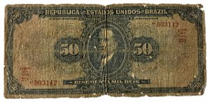 Cédula Antiga do Brasil 50 Mil Réis 1924