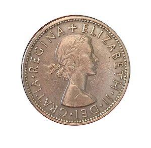 Moeda Antiga da Inglaterra Two Shillings (Florin) 1955