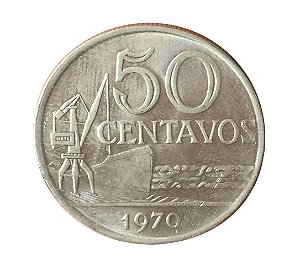 Moeda Antiga do Brasil 50 Centavos de Cruzeiro 1970