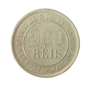 Moeda Antiga do Brasil 200 Réis 1887