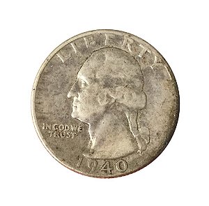 Moeda Antiga dos Estados Unidos Washington Quarter 1940