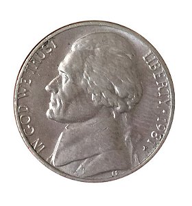 Moeda Antiga dos Estados Unidos Five Cents 1981 P - Jefferson Nickel