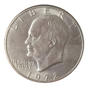 Moeda Antiga dos Estados Unidos Eisenhower Dollar 1972