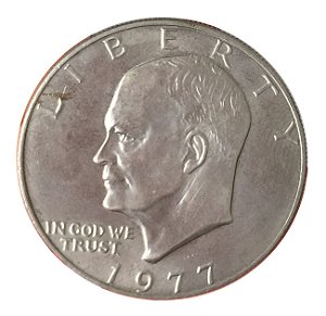 Moeda Antiga dos Estados Unidos Eisenhower Dollar 1977