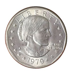Moeda Antiga dos Estados Unidos $1 1979 D - Susan B. Anthony