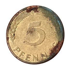 Moeda Antiga da Alemanha 5 Pfennig 1970 G