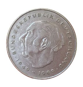 Moeda Antiga da Alemanha 2 Deutsche Mark 1979 D
