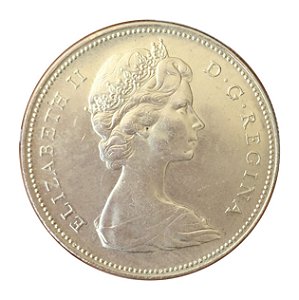 Moeda Antiga do Canadá $1 1966 PÉROLAS GRANDES