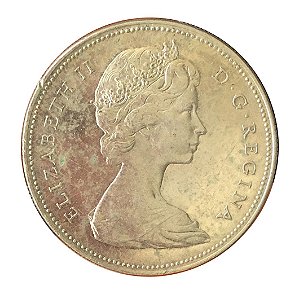 Moeda Antiga do Canadá Dollar 1965