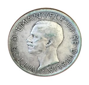 Moeda Antiga da Itália 5 Lire 1927 R