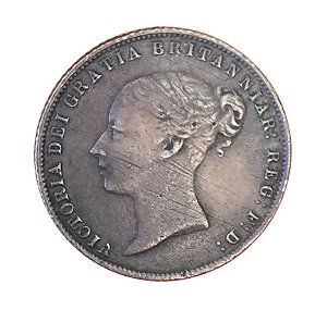 Moeda Antiga da Inglaterra Six Pence 1859