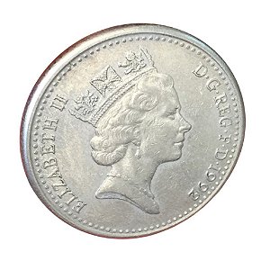 Moeda Antiga da Inglaterra 10 Pence 1992