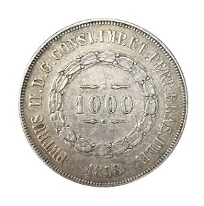 Moeda Antiga do Brasil 1000 Réis 1858